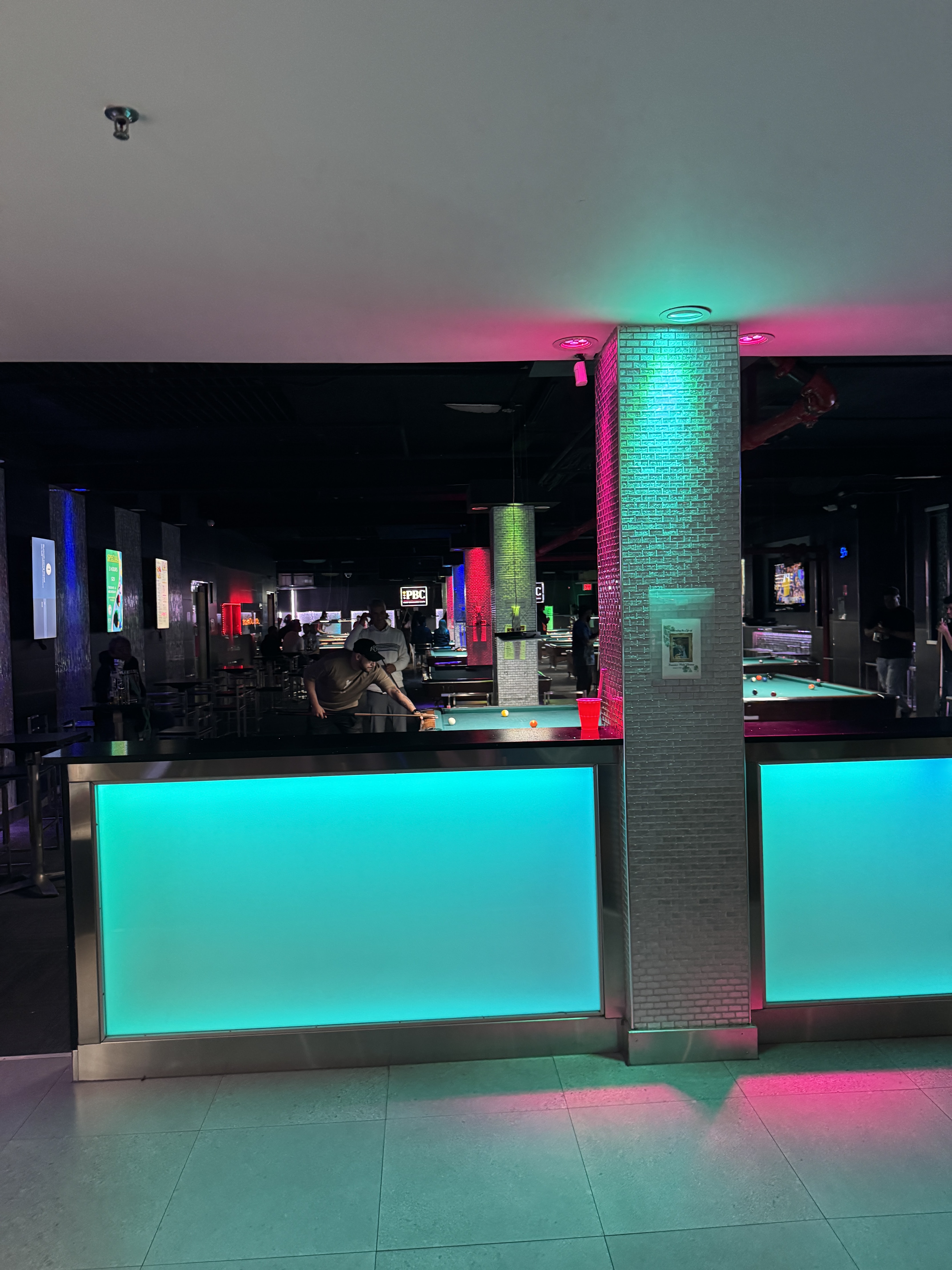 Nightlife atmosphere at Post Billiards